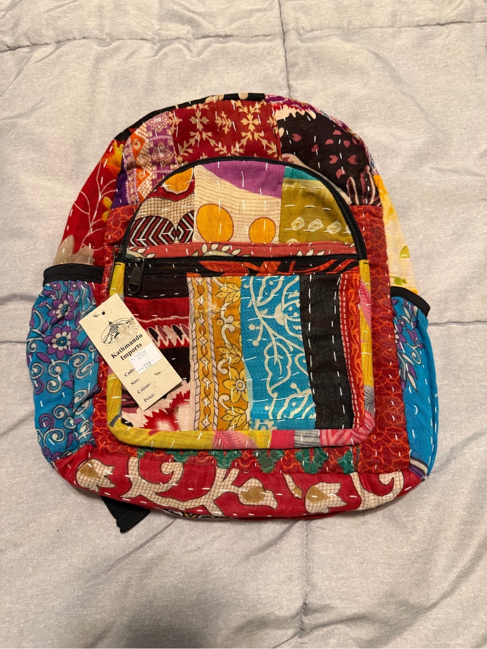 Handcrafted Multicolor Patchwork Quilted Backpack by Kutchcraft
